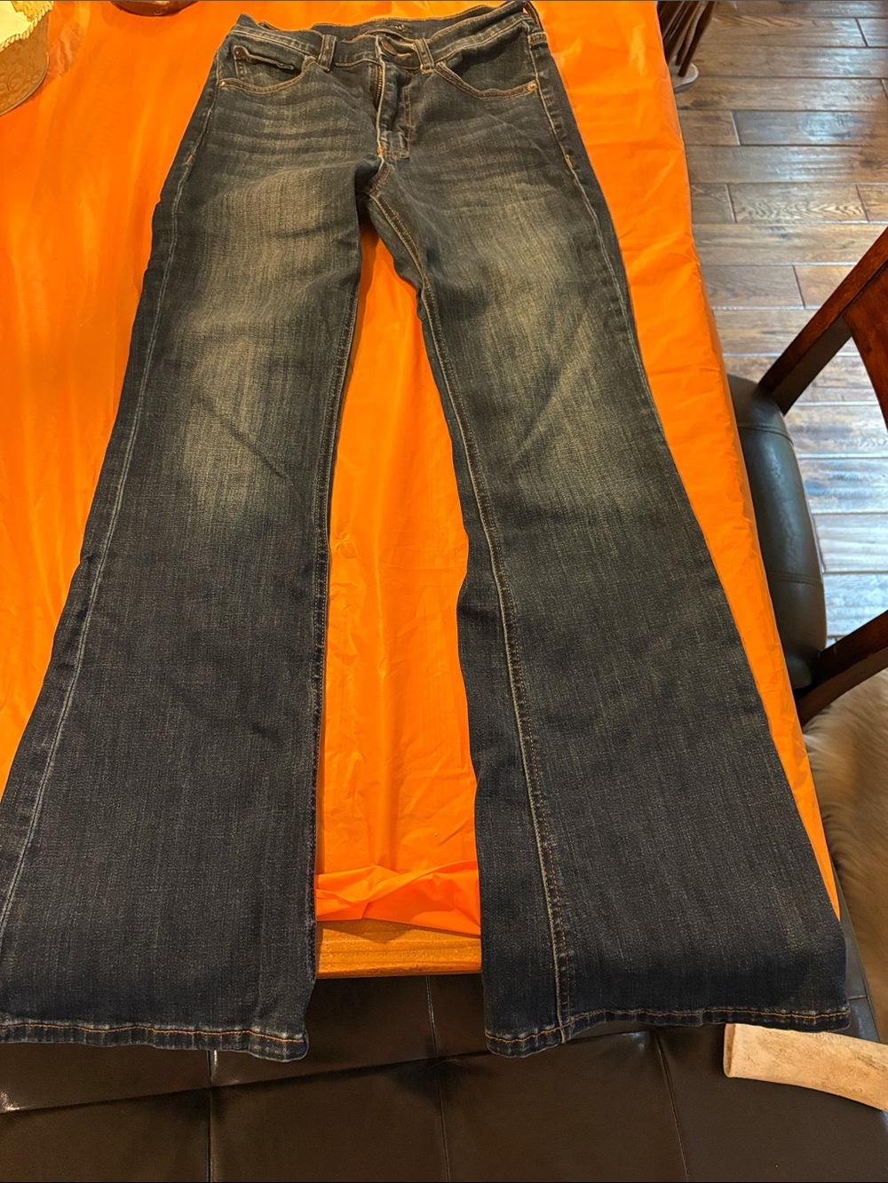 Aeropostale Women's Dark Blue Wide Leg Jeans